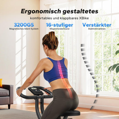 MERACH Klappbares Heimtrainer Fitnessbike – Ergometer Zuhause