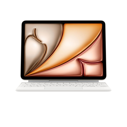 Apple Magic Keyboard Case für 11" iPad Air M3 Deutsch - Weiss, weisses Keyboard mit Trackpad für Eingabe und Navigation.