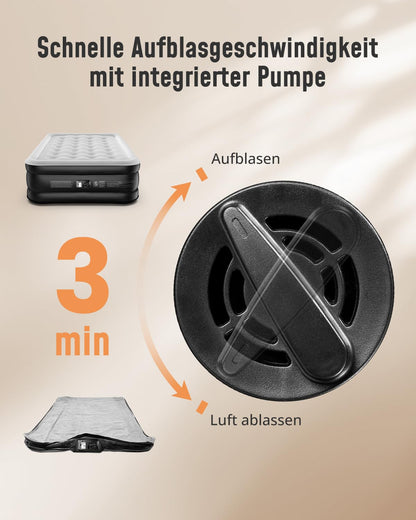 Airefina Luftbett Selbstaufblasend mit Pumpe - 2 Personen 190x137cm