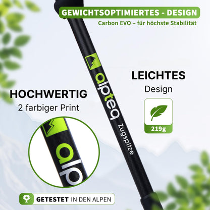 Alpteq Zugspitze Ultraleichte Carbon Trekkingstöcke – Grün