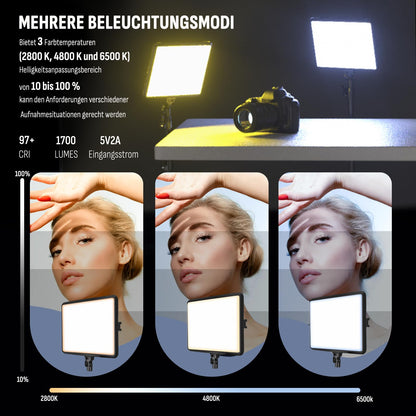 StudioLine LED Video Licht Set – Dimmbar 2er Pack 2800-6500K