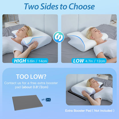 HOMCA Nackenkissen Memory Foam ergonomisches Kopfkissen 60x40 cm