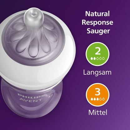 Philips Avent Natural Response Geschenkset, 2 Flaschen + 4 Schnuller