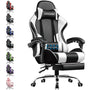 GTPLAYER Gaming & Bürostuhl ergonomisch mit Fussstütze - Weiss. Weisser Ergonomiestuhl mit Fussstütze für Gaming & Büroarbeit.