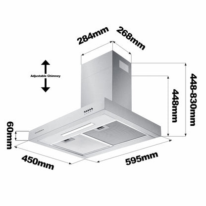 CIARRA CBCS6125 Dunstabzugshaube 60cm Silber – Energie A