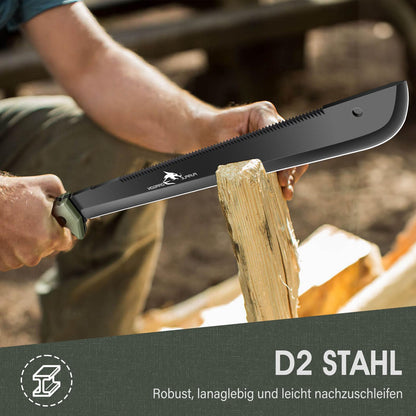 Purple Dragon MC01 Machete aus D2-Stahl, Full Tang, mit Scheide