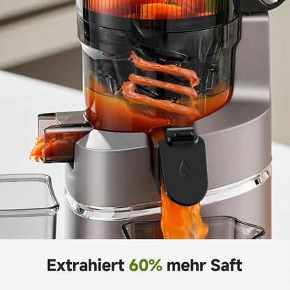 AMZCHEF Entsafter Slow Juicer 250W mit 145mm Öffnung – Grau