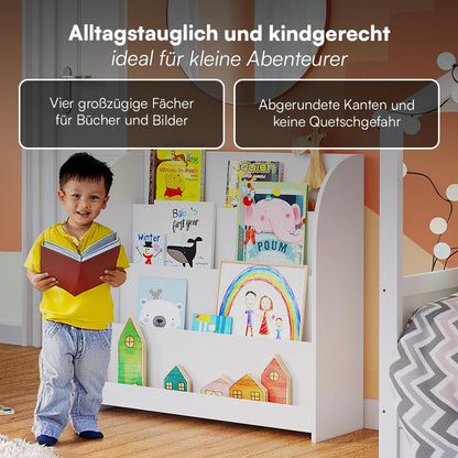 Bellabino Baru Montessori Kinderbücherregal Kinderzimmer - Weiss