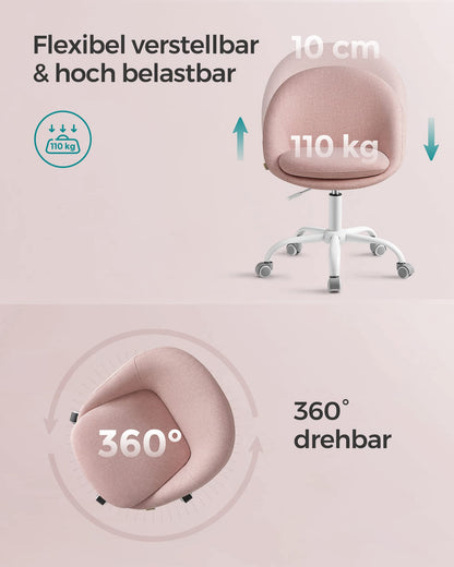 SONGMICS Homeoffice Schminkstuhl OBG020P01 – Pastellrosa