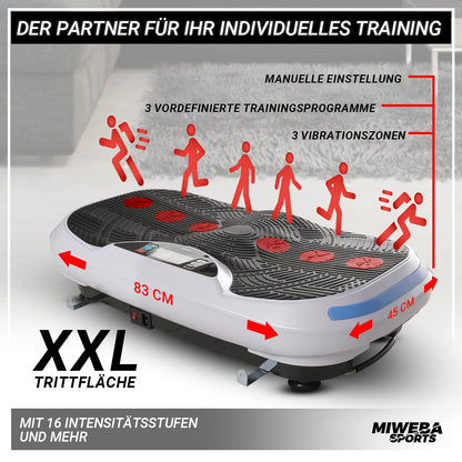 Miweba Sports Fitness 4D Wave Vibrationsplatte MV300 - Schwarz