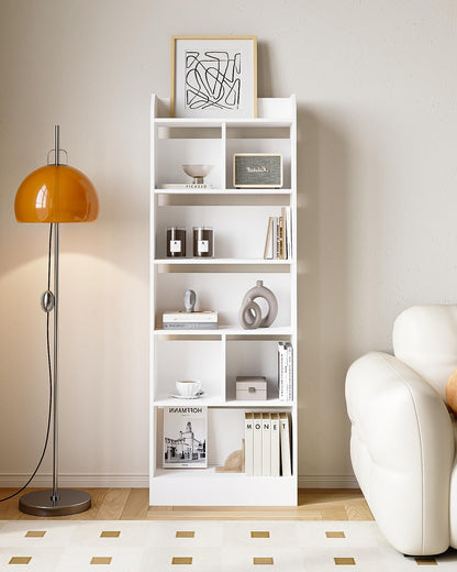 Hzuaneri BC11103X Bücherregal – 6 Fächer, Standregal Weiss