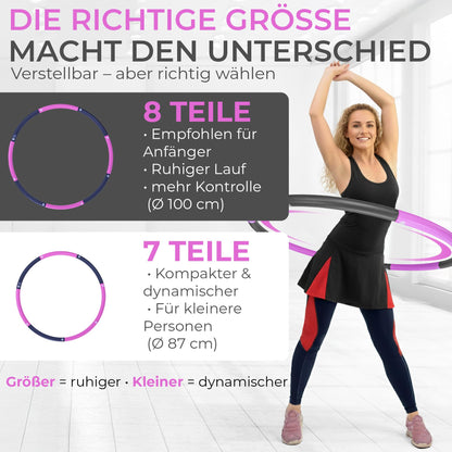 SummerFan Hula Hoop Reifen für Erwachsene 1,5 kg grössenverstellbar