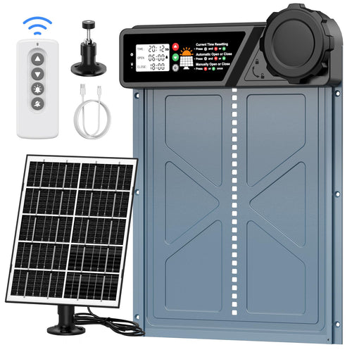 CHAMUTY Automatische Hühnerklappe Solar mit Timer und Fernbedienung