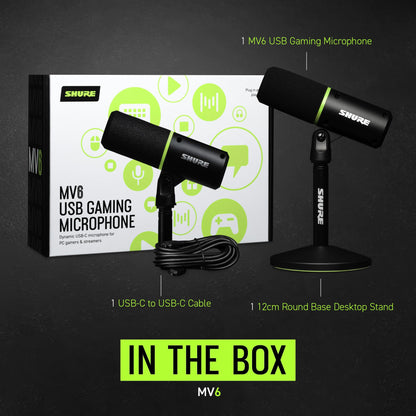 Shure MV6 USB Gaming & Streaming Mikrofon für PC - USB-C