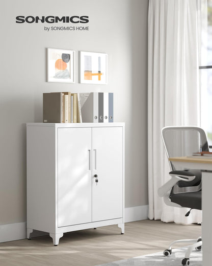 SONGMICS OMC013W01 abschliessbarer Aktenschrank - mattweiss