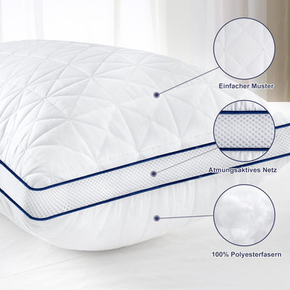 BedStory Kopfkissen 80x80 - 2er Set höhenverstellbar