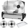 YASHE Elektrischer Allesschneider 200W mit 19 cm Edelstahlklingen, Schnittstärke 0–15 mm