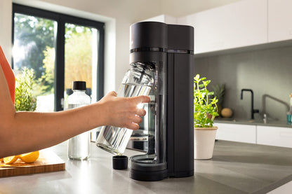 Sodapop Logan Wassersprudler - Matt Schwarz, inkl. Glas- & PET-Flaschen