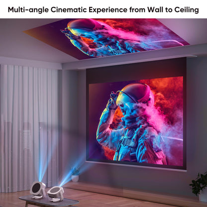 Built-in Apps Mini Beamer 1080P 4K Projektor - WiFi BT 270° drehbar