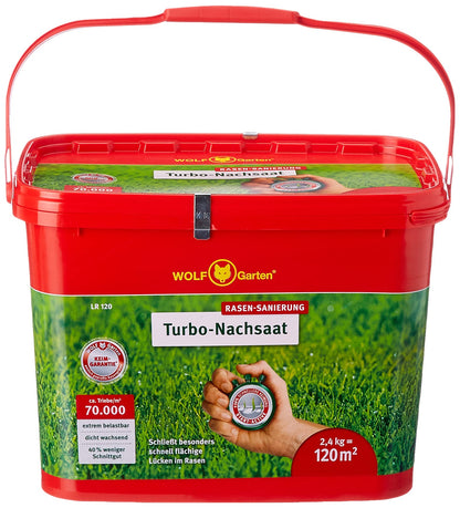 WOLF-Garten trocken Premium Turbo-Nachsaat 3826121 LR Rasen 120 m²