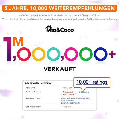 Elektrische Heizdecke Flanell mit Abschaltautomatik – 200x180cm Grau