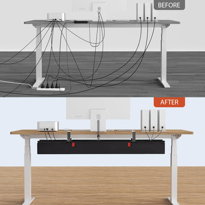 Univivi Kabelnetz Schreibtisch 120cm – Klemmbar ohne Bohren