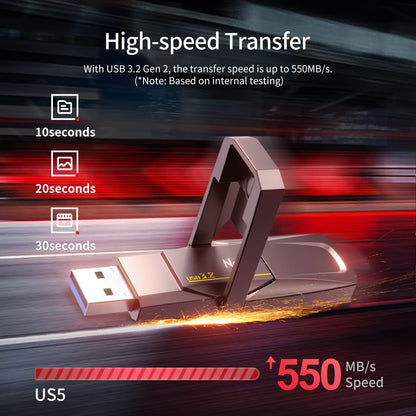 Netac US5 Tragbare Externe Solid State Drive mit USB-C & USB 3.2 - 1TB