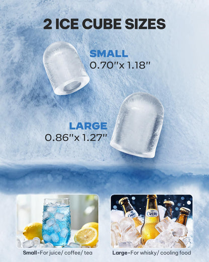 Silonn Eiswürfelmaschine 21B3, tragbar, selbstreinigend, 12 kg/Tag