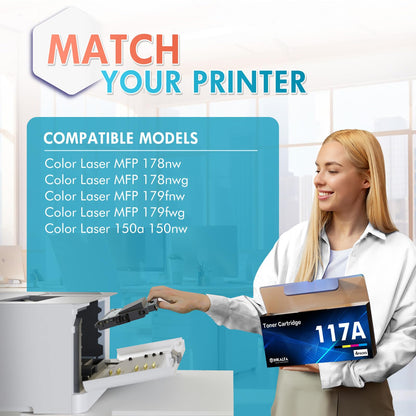 inkalfa 117A Toner Set 4er-Pack kompatibel für HP Color Laser MFP