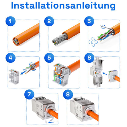 HB-DIGITAL 16-Port CAT 6a Keystone Patchpanel STP 1 HE Hellgrau
