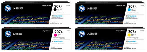 HP 207A Original Toner 4er-Pack W2210A-W2213A für Color LaserJet Pro – Set mit Schwarz, Cyan, Gelb und Magenta