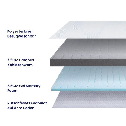 BedStory Gel Memory Foam Matratzentopper 180x200cm 10cm H3/H4