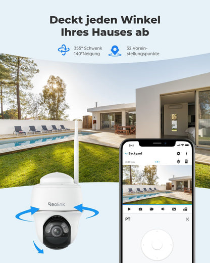 Reolink Argus PT 5MP PTZ WLAN Überwachungskamera mit Solarpanel