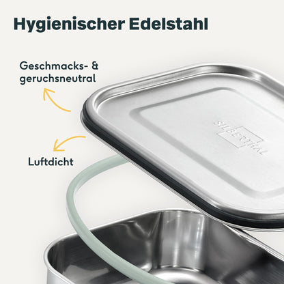 SILBERTHAL Brotdose Edelstahl Lunchbox mit Fächern – 3er Set