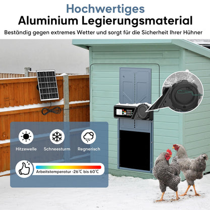 CHAMUTY Automatische Hühnerklappe Solar mit Timer und Fernbedienung
