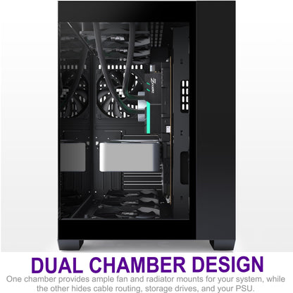 FOIFKIN F300 Gaming PC Gehäuse – Schwarz, ohne RGB Lüfter