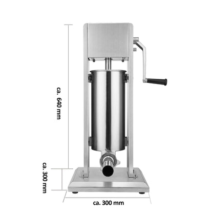 Zelsius Profi Wurstfüllmaschine Edelstahl 5 Liter - Silber