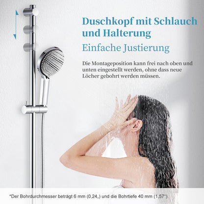 OFFO Duschstangen-Set mit Handbrause 100cm - Chrom
