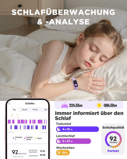 BIGGERFIVE Vigor 3 Fitnessuhr für Kinder, AMOLED, 3ATM, Lila