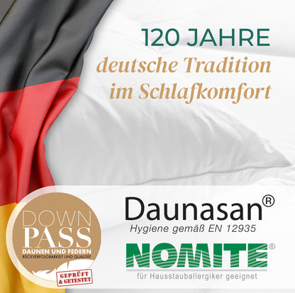 Deutsches 3-Kammer Kopfkissen 80x80 cm - Daunen & Federn