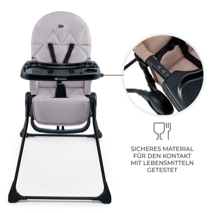Kinderkraft BINCI Kinderhochstuhl, faltbar, mit Tablett, Grau