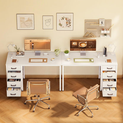 ODK Schreibtisch mit 4 Schubladen, Computertisch 100 x 48 cm, weiss