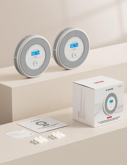 X-Sense XP0A-iR Rauch- und CO-Melder mit Sprachalarm, 2er-Set