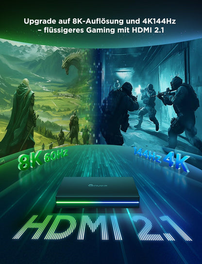 Govee HDMI 2.1 Sync Box AI Kit 2 mit LED TV-Hintergrundbeleuchtung