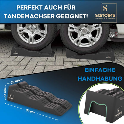 Sanders Robuste Auffahrkeile Wohnmobil mit Stopper - 2er Set