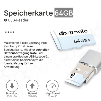 Raspberry Pi 4 4GB Starter-Kit - 64GB Black Edition