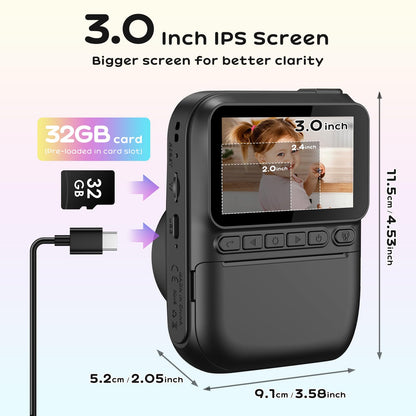 GREENKINDER Kinderkamera Sofortbildkamera H2, 14 MP, 3-Zoll-Display