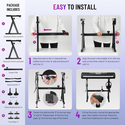 CAHAYA Z-Doppelstrebig Keyboard Ständer Verstellbar - CY00366-1