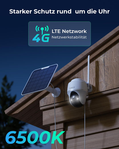 Reolink Go PT Ultra 4K 4G LTE Überwachungskamera mit Solarpanel