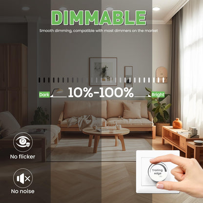 ALUSSO LED Einbaustrahler Dimmbar Ultra Flach 3CCT 68mm IP44 - 10er Set